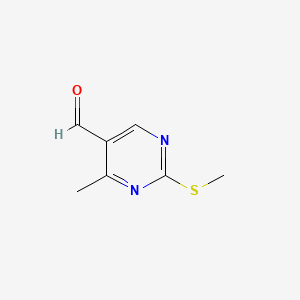 Chemical structure of 4-Methyl-2-(methylthio)pyrimidine-5-carbaldehyde