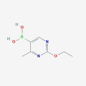 Chemical structure of 4-Methyl-2-(ethoxy)pyrimidine-5-boronic acid