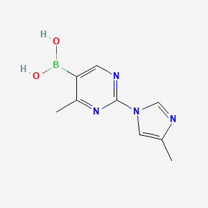 Chemical structure of 4-Methyl-2-(4-methylimidazol-1-yl)pyrimidine-5-boronic acid
