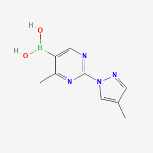 Chemical structure of 4-Methyl-2-(4-methyl-1H-pyrazol-1-yl)pyrimidine-5-boronic acid