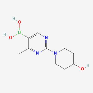 Chemical structure of 4-Methyl-2-(4-hydroxypiperidino)pyrimidine-5-boronic acid