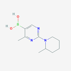 Chemical structure of 4-Methyl-2-(2-methylpiperidino)pyrimidine-5-boronic acid
