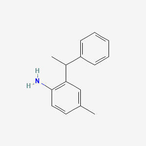 Chemical structure of 4-Methyl-2-(1-phenylethyl)aniline
