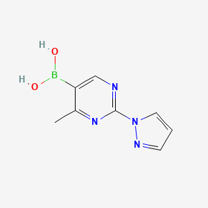 Chemical structure of 4-Methyl-2-(1H-pyrazol-1-yl)pyrimidine-5-boronic acid