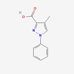 Chemical structure of 4-Methyl-1-phenyl-1H-pyrazole-3-carboxylic acid
