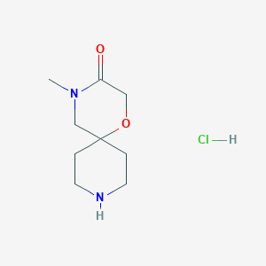 Chemical structure of 4-methyl-1-oxa-4,9-diazaspiro[5.5]undecan-3-one hydrochloride