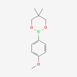 Chemical structure of 2-(4-Methoxyphenyl)-5,5-dimethyl-1,3,2-dioxaborinane