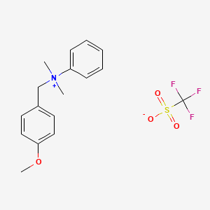 Chemical structure of 4-Methoxy-N,N-dimethyl-N-phenyl-Benzenemethanaminium trifluoromethanesulfonate