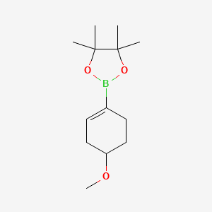 Chemical structure of 4-Methoxycyclohexene-1-boronic Acid Pinacol Ester