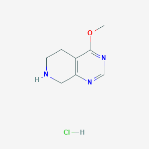 Chemical structure of 4-Methoxy-5,6,7,8-tetrahydropyrido[3,4-d]pyrimidine hydrochloride