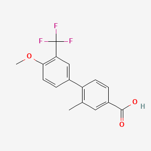 Chemical structure of 4-(4-Methoxy-3-trifluoromethylphenyl)-3-methylbenzoic acid