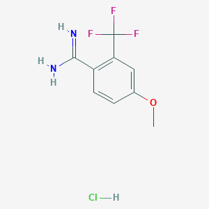 Chemical structure of 4-Methoxy-2-(trifluoromethyl)benzamidine Hydrochloride
