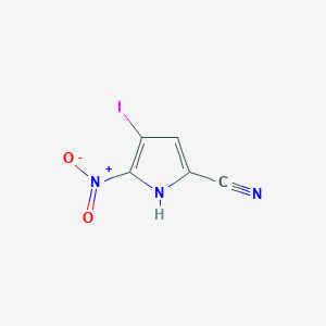 Chemical structure of 4-Iodo-5-nitro-1H-pyrrole-2-carbonitrile