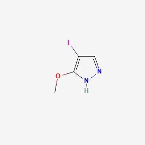 Chemical structure of 4-Iodo-3-methoxy-1H-pyrazole