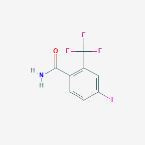 Chemical structure of 4-Iodo-2-(trifluoromethyl)benzamide