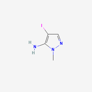 Chemical structure of 4-Iodo-1-methyl-1H-pyrazol-5-amine