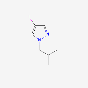 Chemical structure of 4-Iodo-1-isobutyl-1H-pyrazole