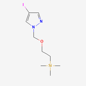 Chemical structure of 4-iodo-1-((2-(trimethylsilyl)ethoxy)methyl)-1H-pyrazole