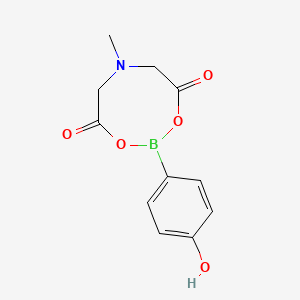 Chemical structure of 4-hydroxyphenylboronic acid N-methyliminodiacetic acid ester