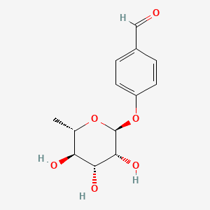 Chemical structure of 4-Hydroxybenzaldehyde rhamnoside