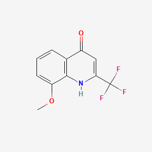 Chemical structure of 8-Methoxy-2-(trifluoromethyl)quinolin-4(1H)-one