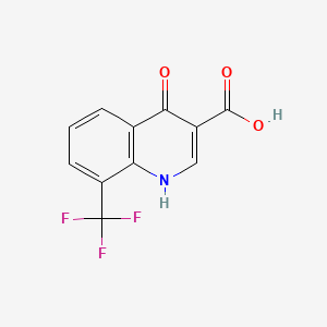 Chemical structure of 4-Hydroxy-8-(trifluoromethyl)quinoline-3-carboxylic acid