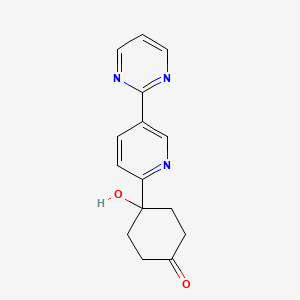 Chemical structure of 4-Hydroxy-4-[5-(2-pyrimidinyl)-2-pyridyl]cyclohexanone