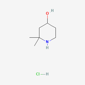 Chemical structure of 2,2-Dimethylpiperidin-4-ol hydrochloride