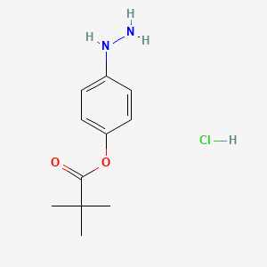 Chemical structure of 4-Hydrazinylphenyl pivalate hydrochloride