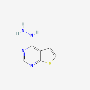 Chemical structure of 4-Hydrazinyl-6-methylthieno[2,3-d]pyrimidine