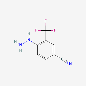 Chemical structure of 4-Hydrazinyl-3-(trifluoromethyl)benzonitrile