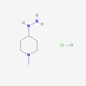 Chemical structure of 4-Hydrazinyl-1-methylpiperidine hydrochloride