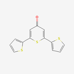 Chemical structure of 4H-Thiopyran-4-one, 2,6-di-2-thienyl