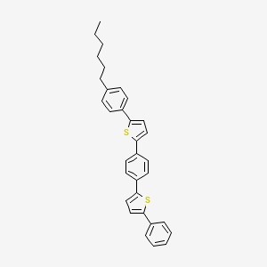 Chemical structure of 4''-Hexyl-1,4-bis(5-phenyl-2-thienyl)benzene (purified by sublimation)