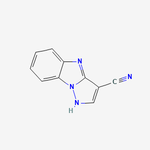 Chemical structure of 4H-Benzo[4,5]imidazo[1,2-b]pyrazole-3-carbonitrile