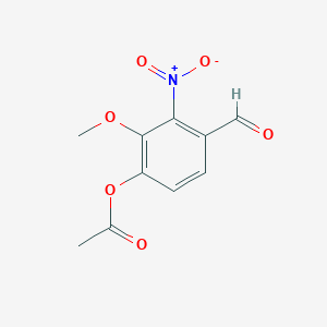 Chemical structure of 4-Formyl-2-methoxy-3-nitrophenyl acetate
