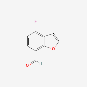 Chemical structure of 4-Fluorobenzofuran-7-carbaldehyde