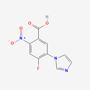 Chemical structure of 4-Fluoro-5-(1-imidazolyl)-2-nitrobenzoic Acid