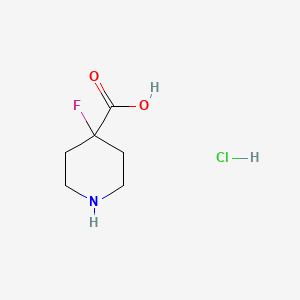 Chemical structure of 4-Fluoro-4-piperidinecarboxylic Acid Hydrochloride