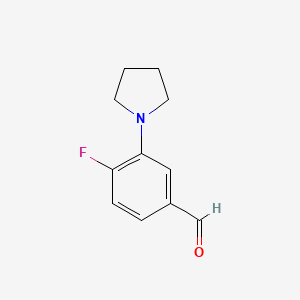 Chemical structure of 4-Fluoro-3-pyrrolidinobenzaldehyde