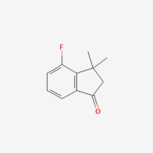 Chemical structure of 4-Fluoro-3,3-dimethyl-2,3-dihydro-1H-inden-1-one
