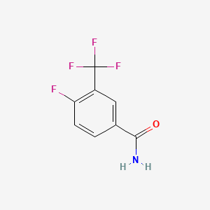 Chemical structure of 4-Fluoro-3-(trifluoromethyl)benzamide