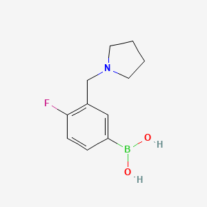 Chemical structure of 4-Fluoro-3-(pyrrolidin-1-ylmethyl)phenylboronic acid