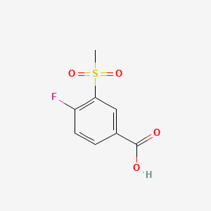 Chemical structure of 4-Fluoro-3-(methylsulfonyl)benzoic Acid