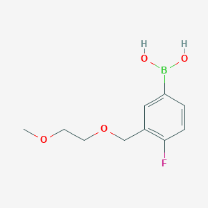 Chemical structure of 4-Fluoro-3-((2-methoxyethoxy)methyl)phenylboronic acid
