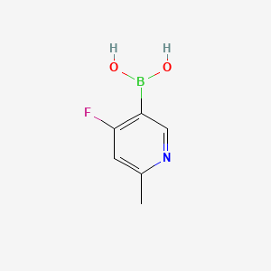 Chemical structure of 4-Fluoro-2-methylpyridine-5-boronic acid
