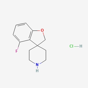 Chemical structure of 4-Fluoro-2H-spiro[1-benzofuran-3,4'-piperidine] hydrochloride