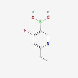 Chemical structure of 4-Fluoro-2-ethylpyridine-5-boronic acid
