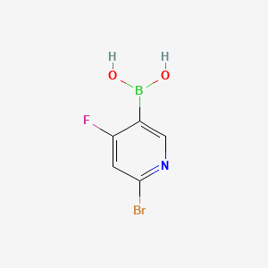 Chemical structure of 4-Fluoro-2-bromopyridine-5-boronic acid