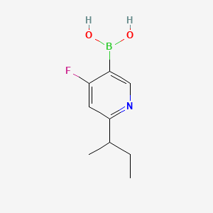 Chemical structure of 4-Fluoro-2-(sec-butyl)pyridine-5-boronic acid